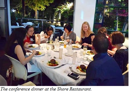 The conference dinner at the Shore Restaurant.